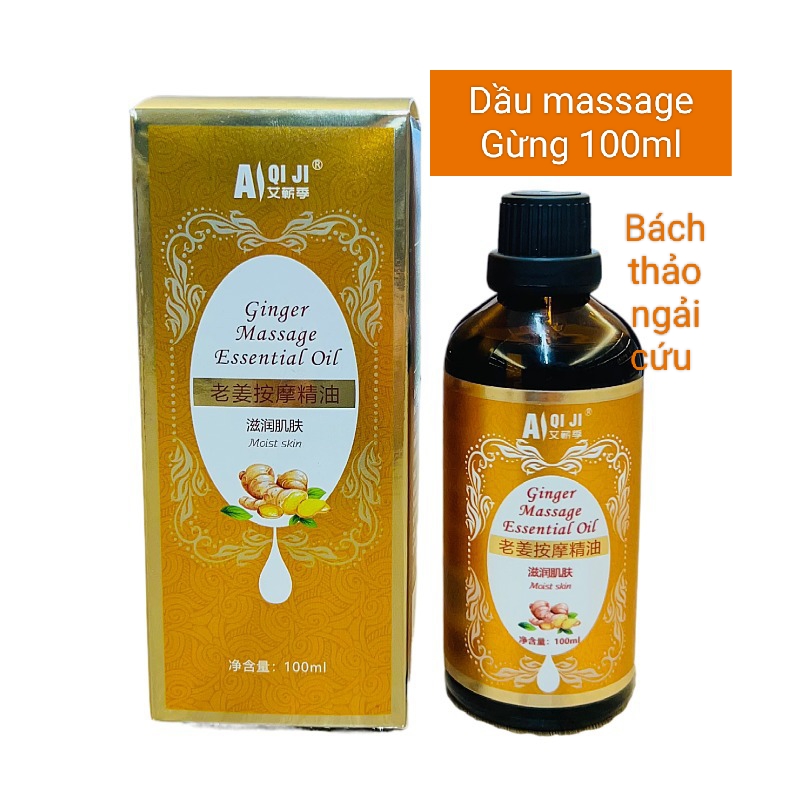 Tinh dầu massage body GỪNG chiết xuất từ ​​thực vật .Dầu Massage Điều hòa đa năng, dưỡng ẩm và thư giãn