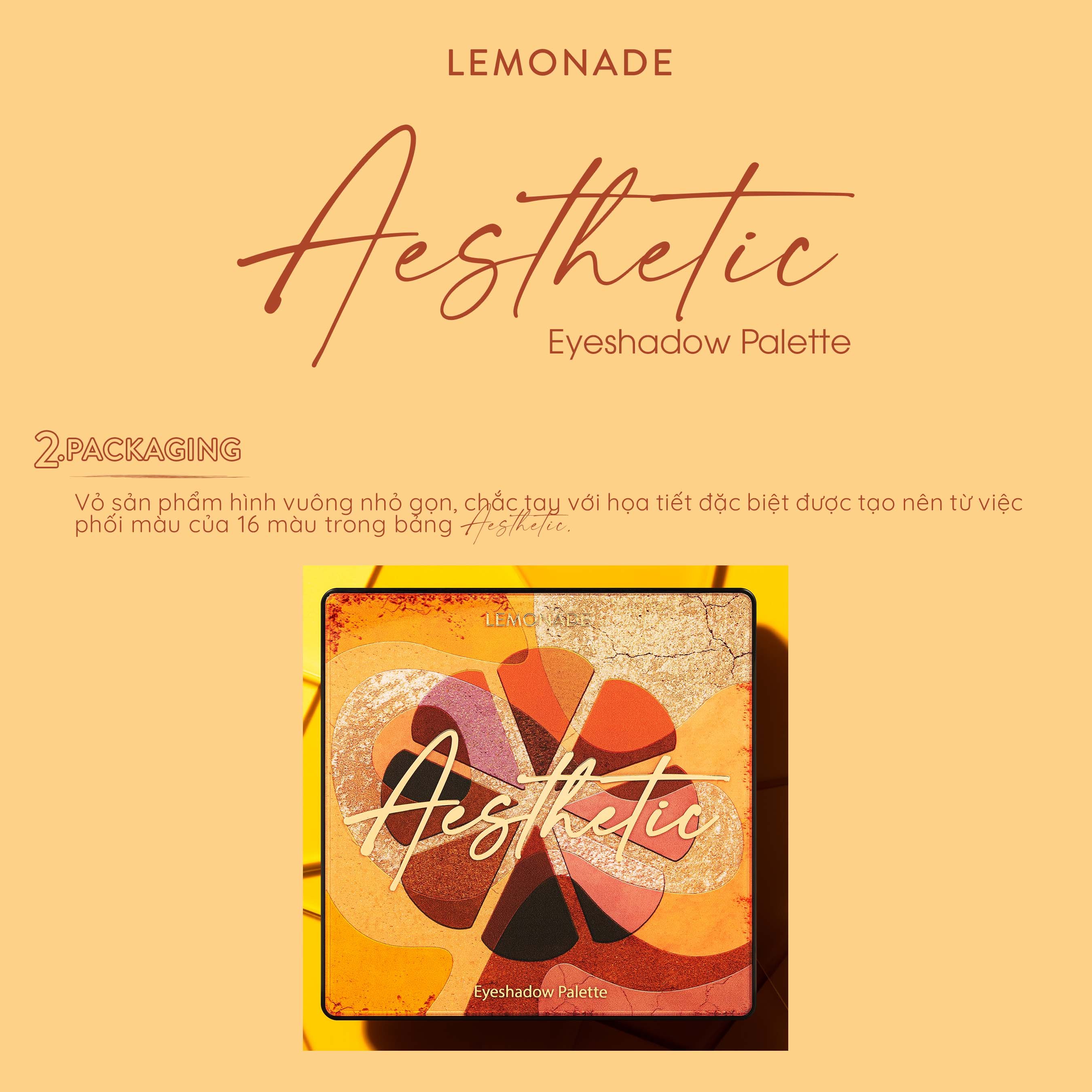 Combo Lemonade Bảng phấn mắt Aesthetic Eyeshadow Palette và Son Perfect Couple Fashionistar 20.8g-8g