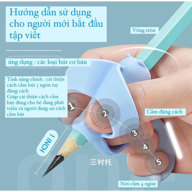 Set 4 dụng cụ tập cầm bút silicone cho bé cầm bút tập viết đúng cách, đúng tư thế