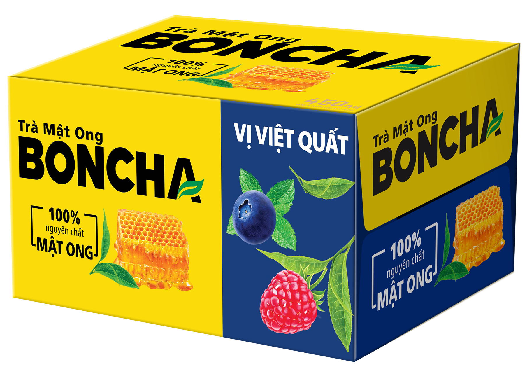 Thùng 24 Chai Trà Mật Ong vị Việt Quất BONCHA 450ml