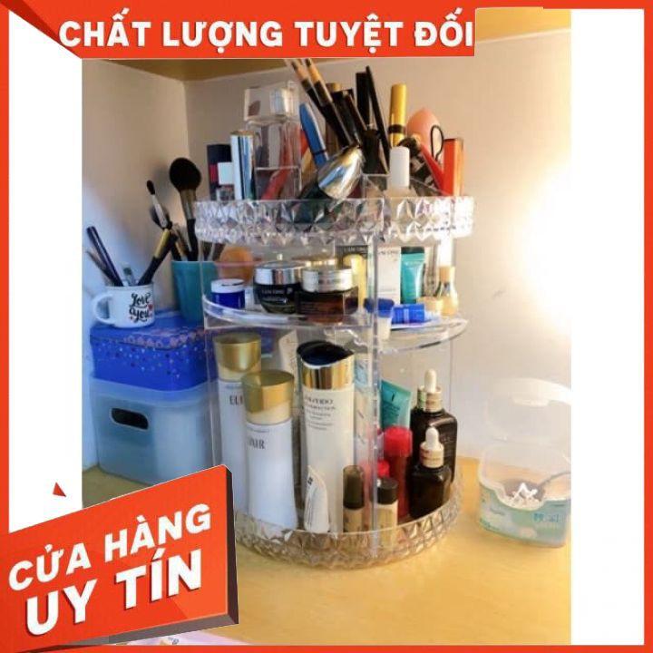 Kệ đựng mỹ phẩm , kệ để mỹ phẩm , kệ mỹ phẩm xoay 360 độ ,đựng đồ trang điểm