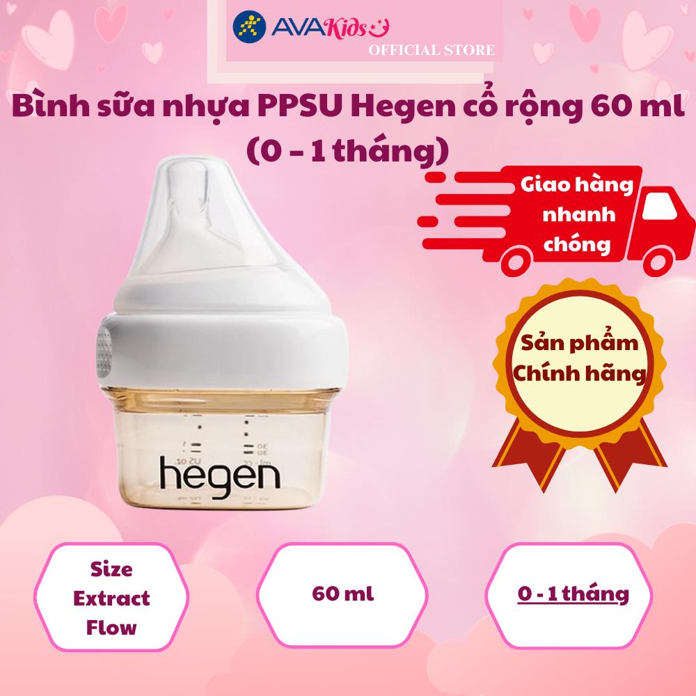 Bình sữa nhựa PPSU Hegen cổ rộng 60 ml (0 – 1 tháng)