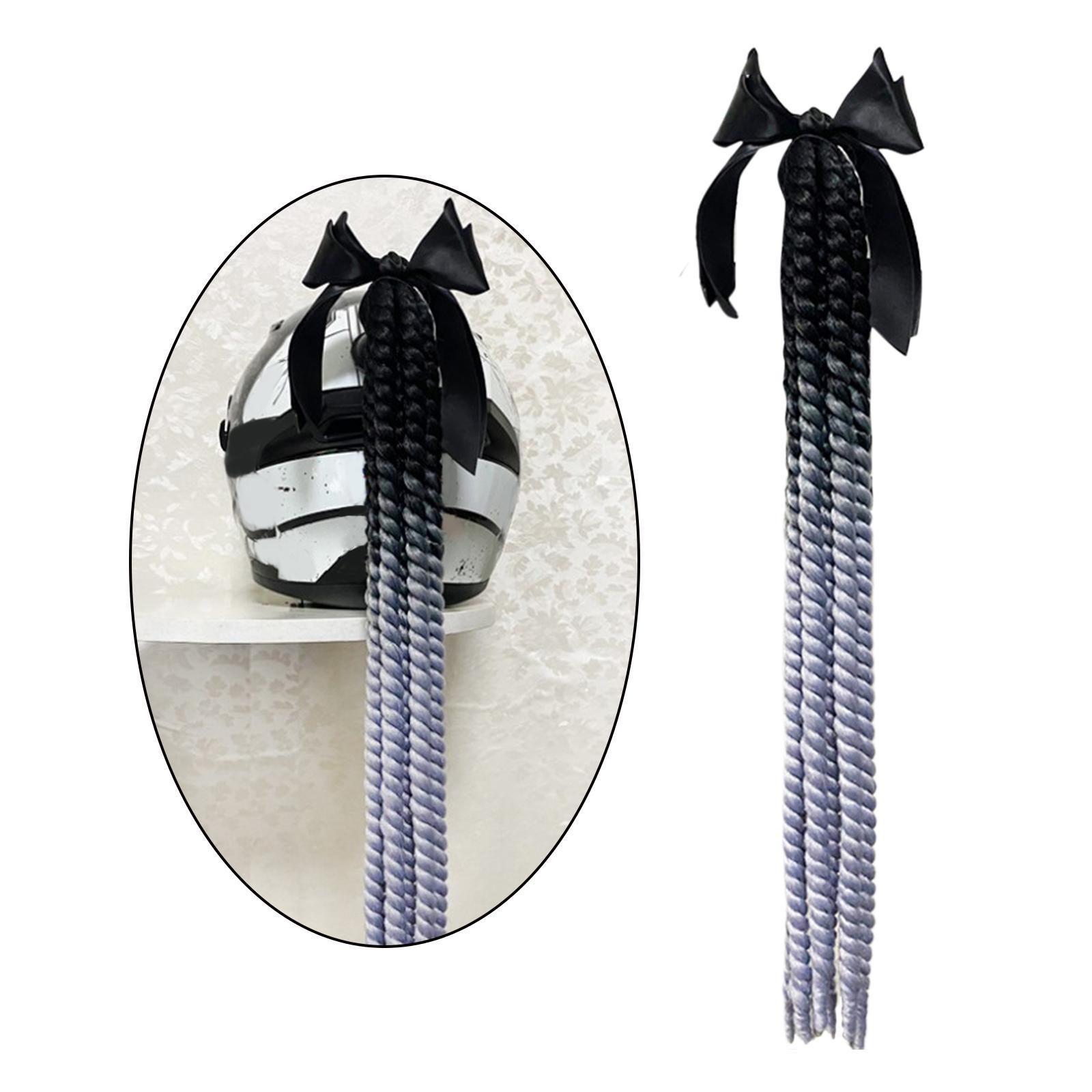 Helmet Braids Ponytail with Bowknot Decoration Dreadlocks