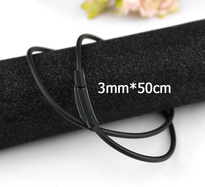 Dây chuyền cao su cao cấp khóa vip màu đen đem lại đẳng cấp, phong độ cho người đeo, 2 đầu đóng chốt ngang vô cùng chắn