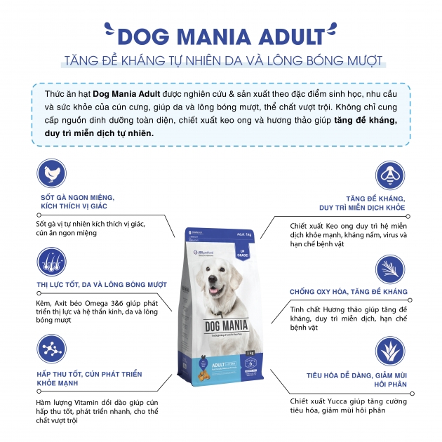 - Thức ăn hạt cho chó trưởng thành DOG MANIA ADULT