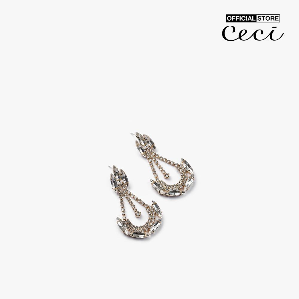 CECI - Khuyên tai nữ bản to đính đá thiết kế độc đáo CC1-09000080-03