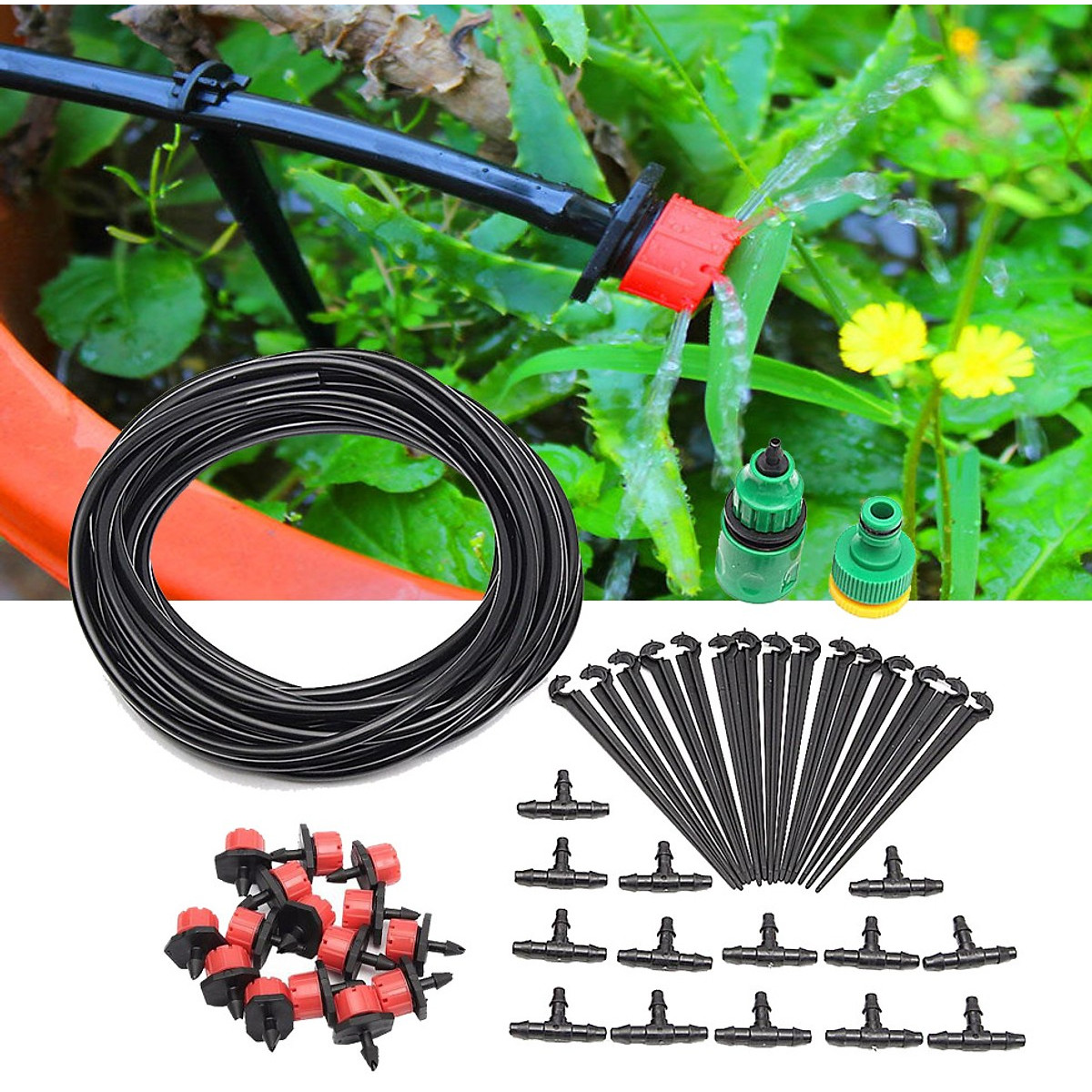Bộ KIT hệ thống nhỏ giọt 30 chậu kèm 30m dây và phụ kiện