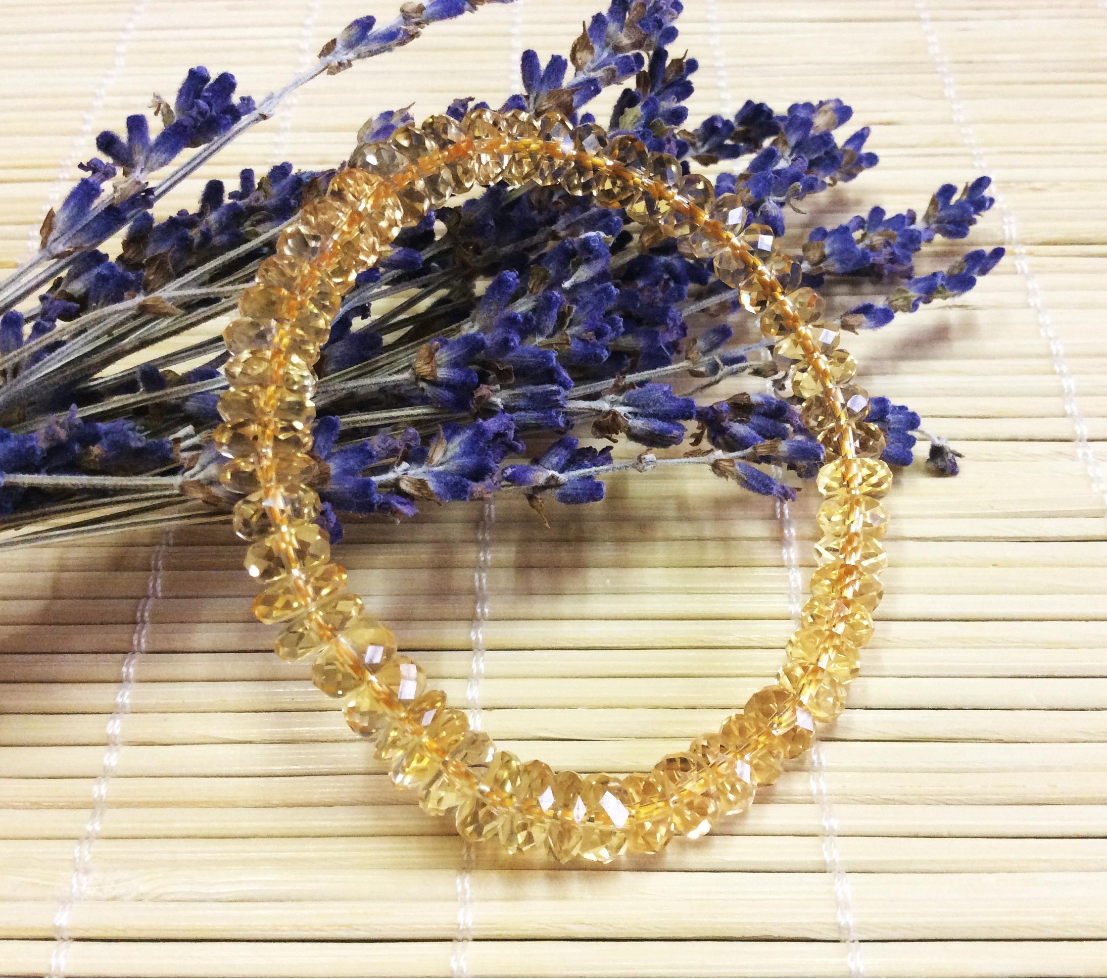 Vòng Tay Đá Thạch Anh Vàng(Citrine) Cắt giác cạnh