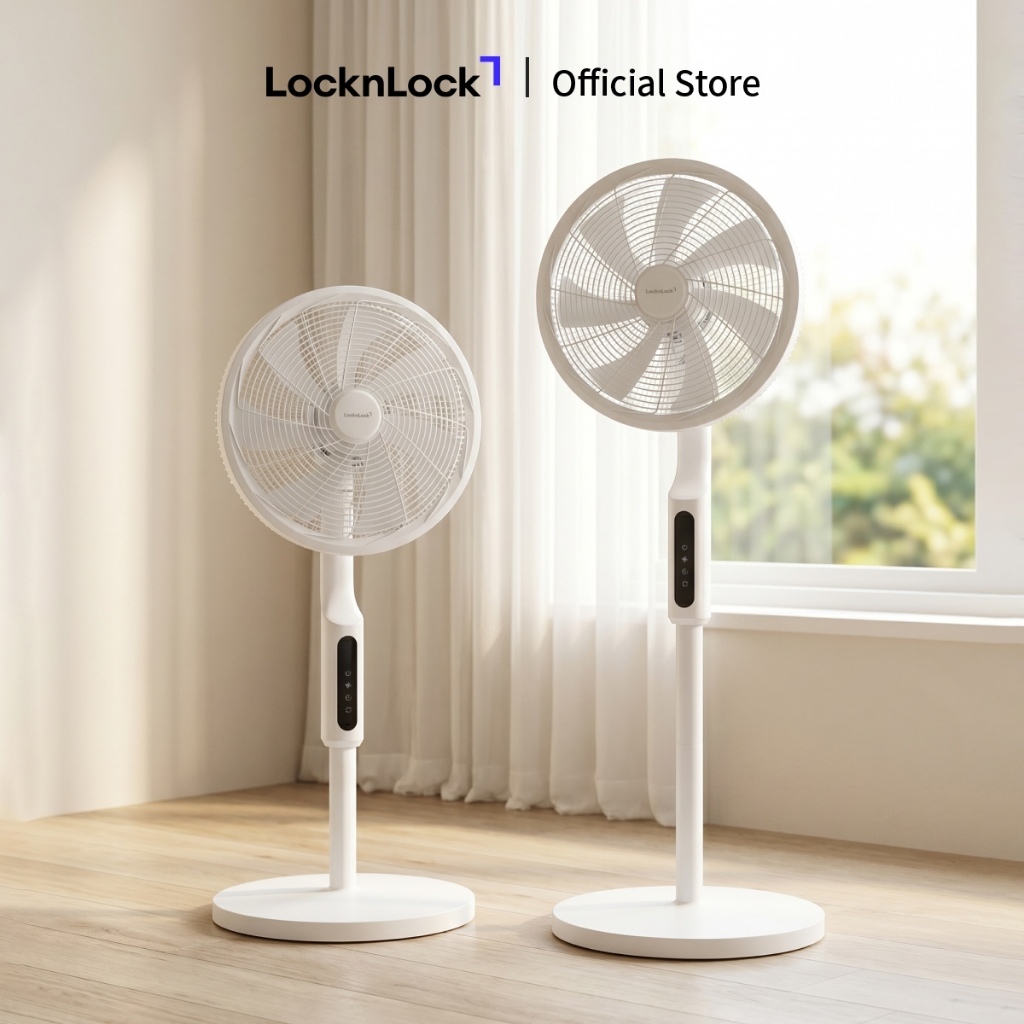 Quạt Cây Đứng LocknLock ENF166WHT 7 Cánh Đảo Gió Rộng, Hẹn Giờ, Kèm Điều Khiển Từ Xa, Hàng Chính Hãng - JoyMall