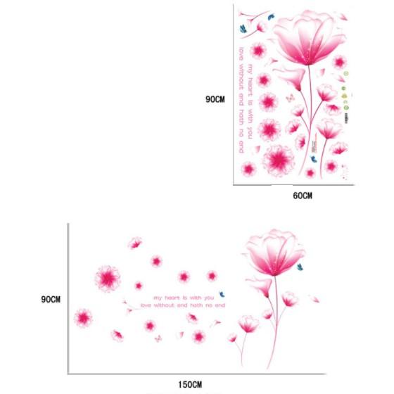 Decal trang trí tường Hoa hồng rực rỡ