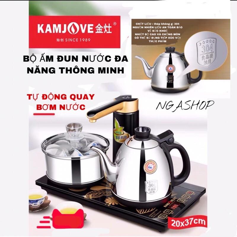 Bộ ấm đun nước pha trà tại bàn Thông minh tự động xoay vòi thêm nước,Bếp điện cảm ứng đa năng inox k9 mặt bếp màu đen