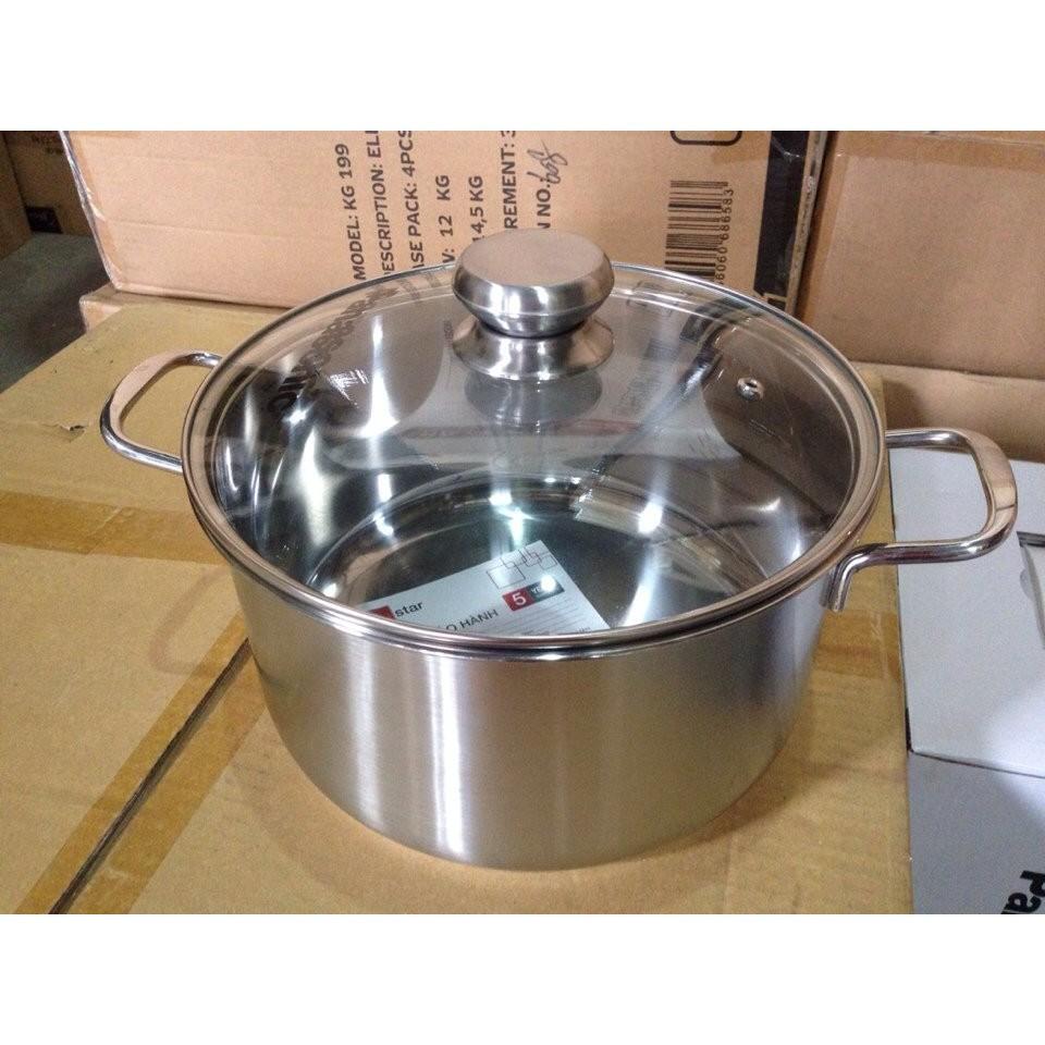 Nồi Fivestar 20CM inox đáy 3 vung Kính