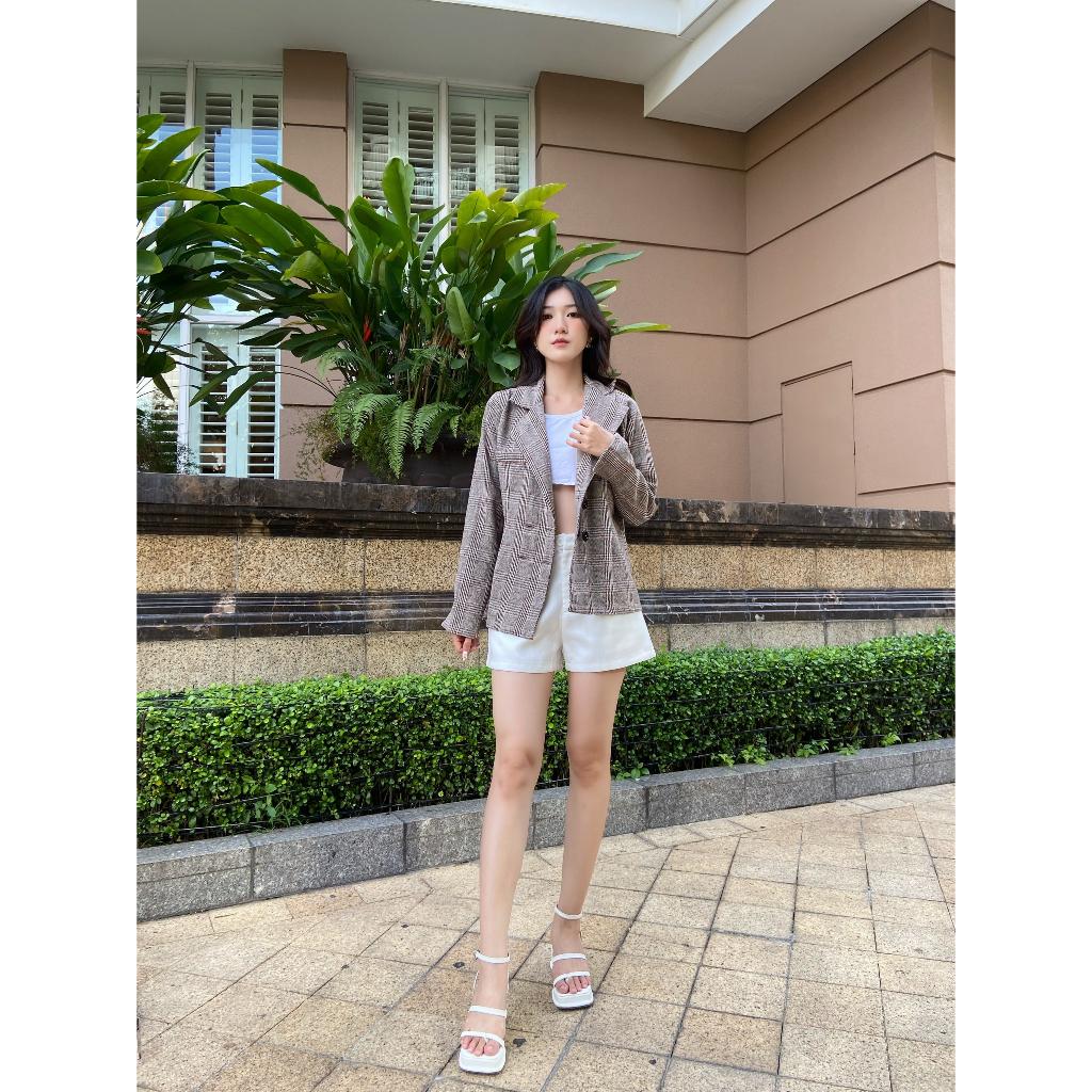 Áo blazer họa tiết màu nâu - Lovadova 22O11C002