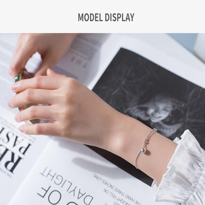 Vòng tay nữ bạc Ý s925 chuông nhỏ 2 lớp S3152 - AROCH Jewelry