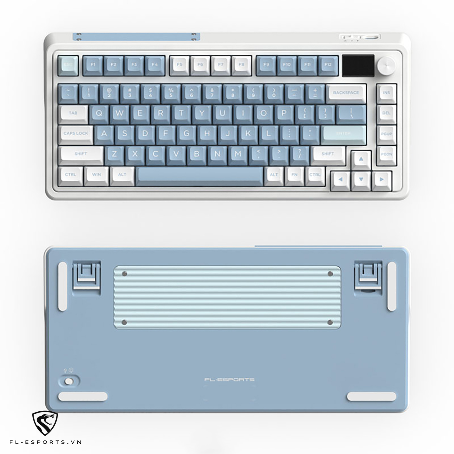Bàn Phím FL-Esports CMK75 SAM Lake Placid Blue | 3 Mode | Màn hình TFT | Pin 3000mAh - Hàng chính hãng