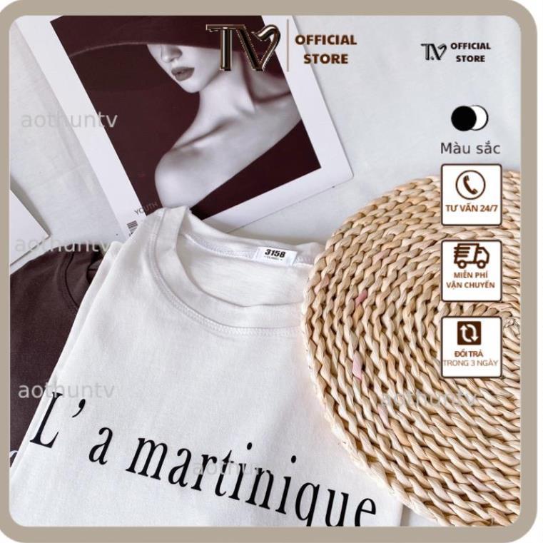 Áo phông 3158, áo thun tay lỡ form rộng chất cotton in hình LA