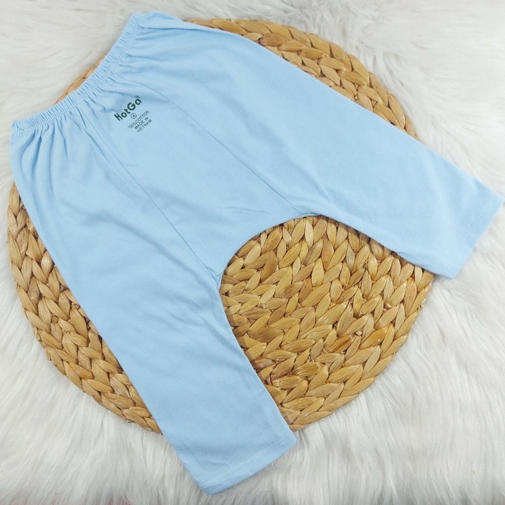 (3-9kg)  QUẦN DÀI MẶC BỈM COTTON MÀU - HOTGA - XANH DƯƠNG