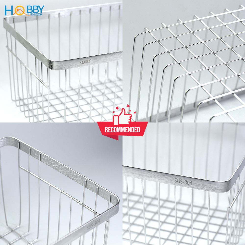 Rổ đựng đồ nhà bếp Inox 304 Hobby Home Decor KR1 không rỉ sét - 2 size tùy chọn