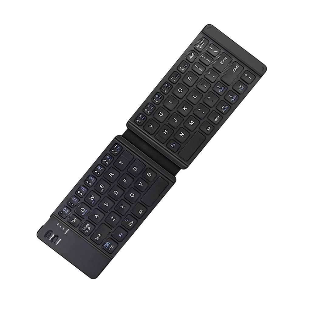 Foldable Bluetooth Keyboard, Ultra-Flat  BT Folding Keyboard with Quiet Touch Keys for Smartphones Tablets, Black