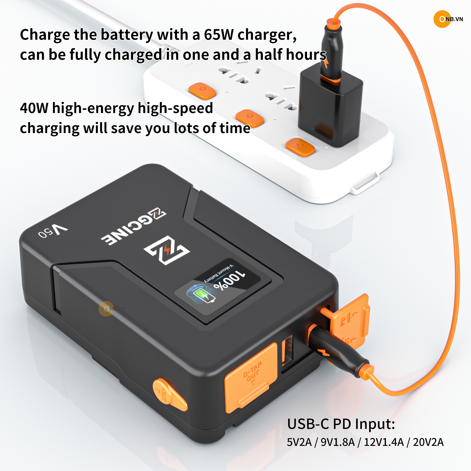 ZGCine V50 V-Mount Battery 50wh 3800mAh PD Quick Charge