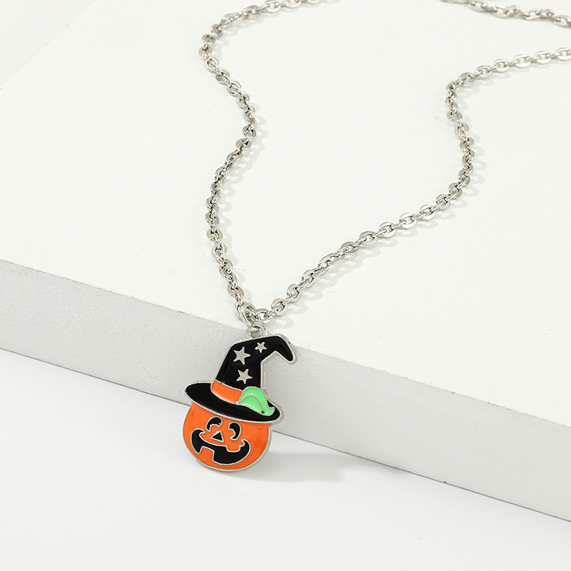Dây chuyền vòng cổ Halloween Bí Ngô đội mũ siêu cute
