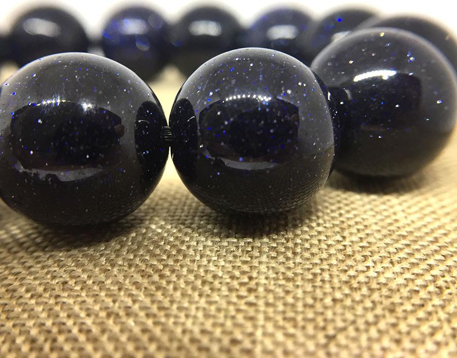 Vòng tay đá kim sa xanh chuẩn 5A 14mm