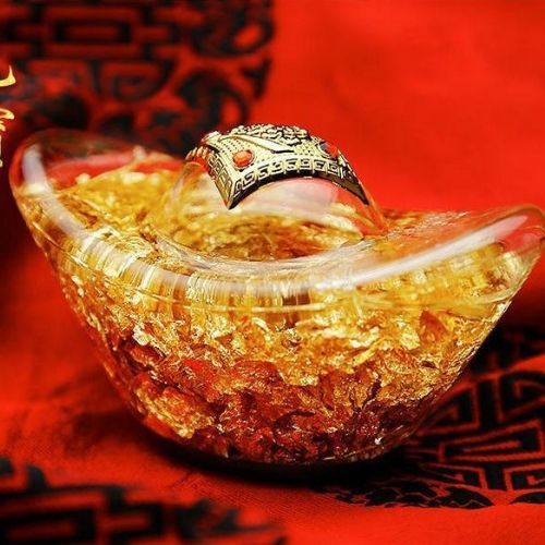 Thoi vàng kim nguyên bảo phong thủy trang trí bàn thần tài