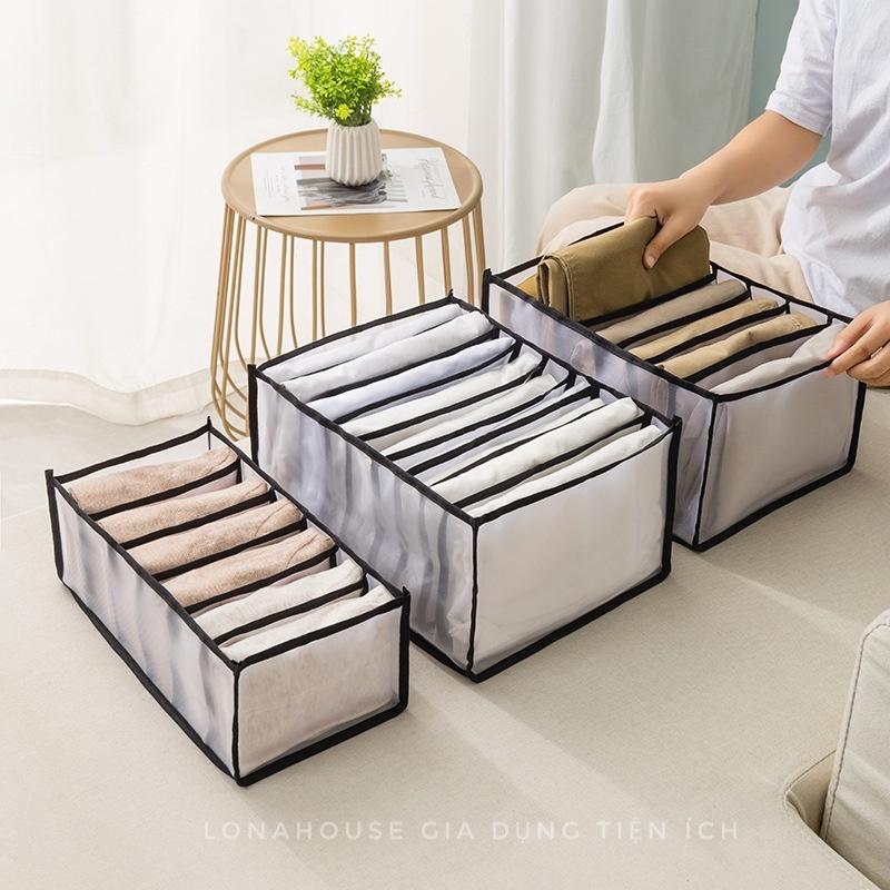 Túi đựng quần áo chia ngăn Hộp xếp đồ lót tiện ích Khay xếp quần áo gọn gàng Túi bọc quần áo chống bụi giỏ đựng đồ lót
