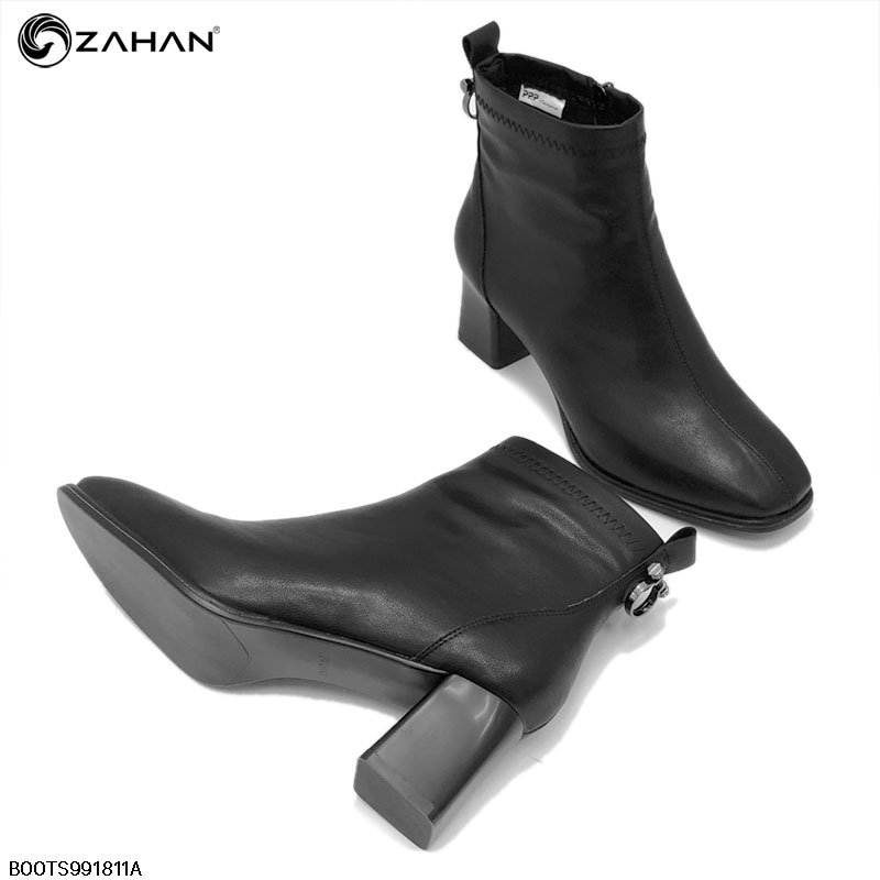 Boots nữ, cổ ngắn, mũi vuông, 6cm BOOTS991811A