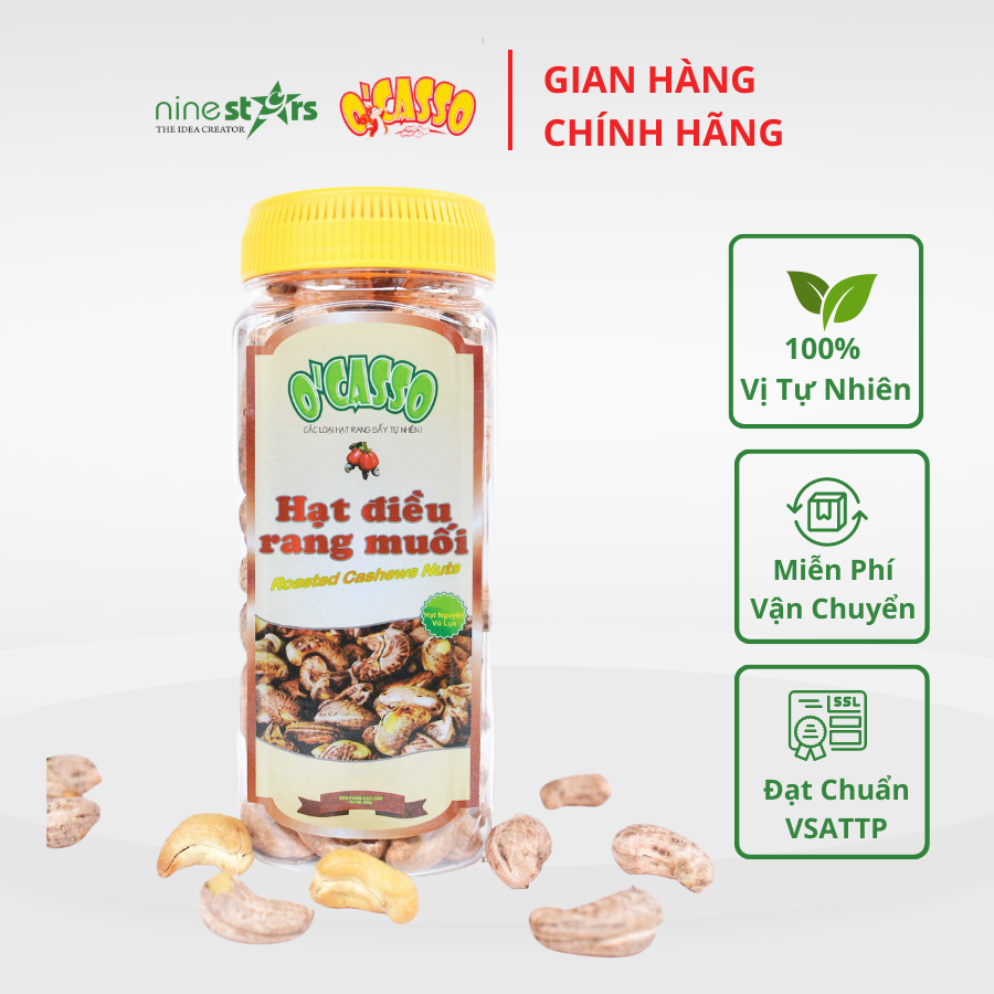 Hạt Điều Rang Muối Vỏ Lụa Loại Cồ O'Casso hộp 250G