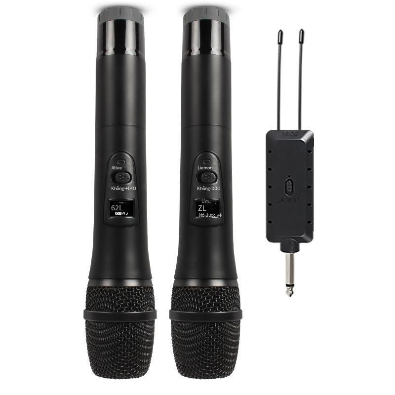 Micro không dây phong cách mới nhất một cho hai sân khấu chuyên nghiệp âm thanh karaoke gia đình phát sóng trực tiếp card âm thanh micro không dây đa chức năng