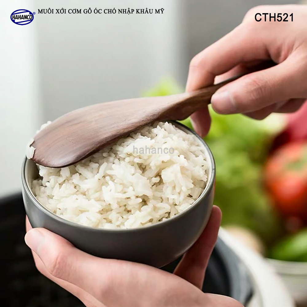 Muôi xới cơm gỗ Óc Chó nhập khẩu Mỹ dáng tròn Muôi Đa năng - có thể chiên xào chịu nhiệt độ cao