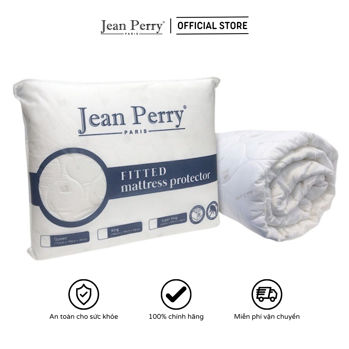 Bọc nệm tấm bảo vệ nệm Jean Perry Topper 1m6x2m