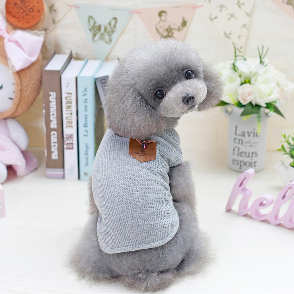 Korean Style Pet Puppy Dog Cat Pet Clothes Dress Vest T Shirt Blue S