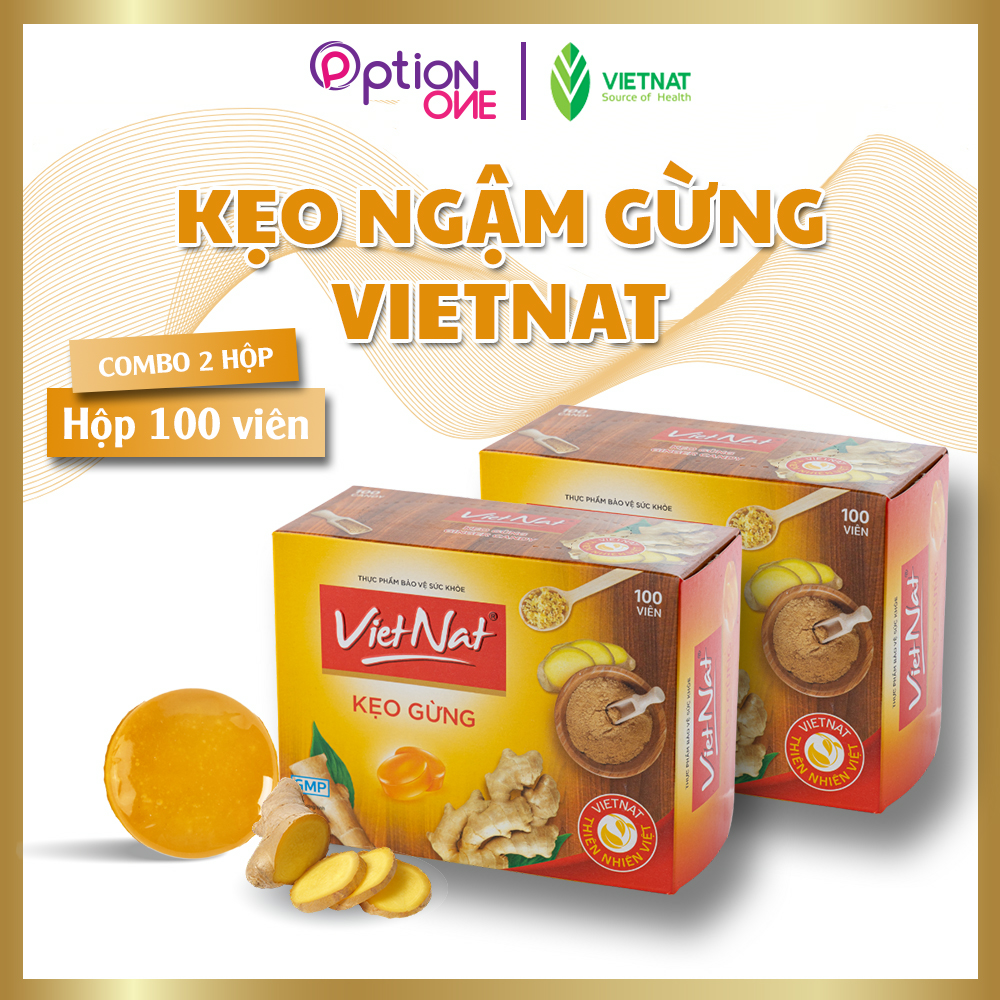 Kẹo ngậm gừng Vietnat hỗ trợ tiêu hóa giảm cảm cúm - 100 viên/ hộp