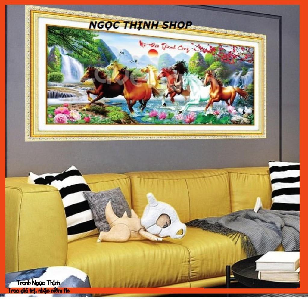 Tranh thêu chữ thập cao cấp 3D Mã đáo thành công LV3022: Size 100X50Cm