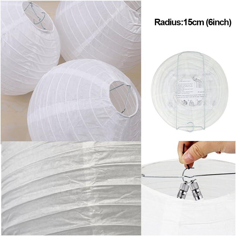 12 CÁI 6 " Trang trí đèn g giấy trắng tròn cho bữa tiệc sinh nhật đám cưới Giáng sinh