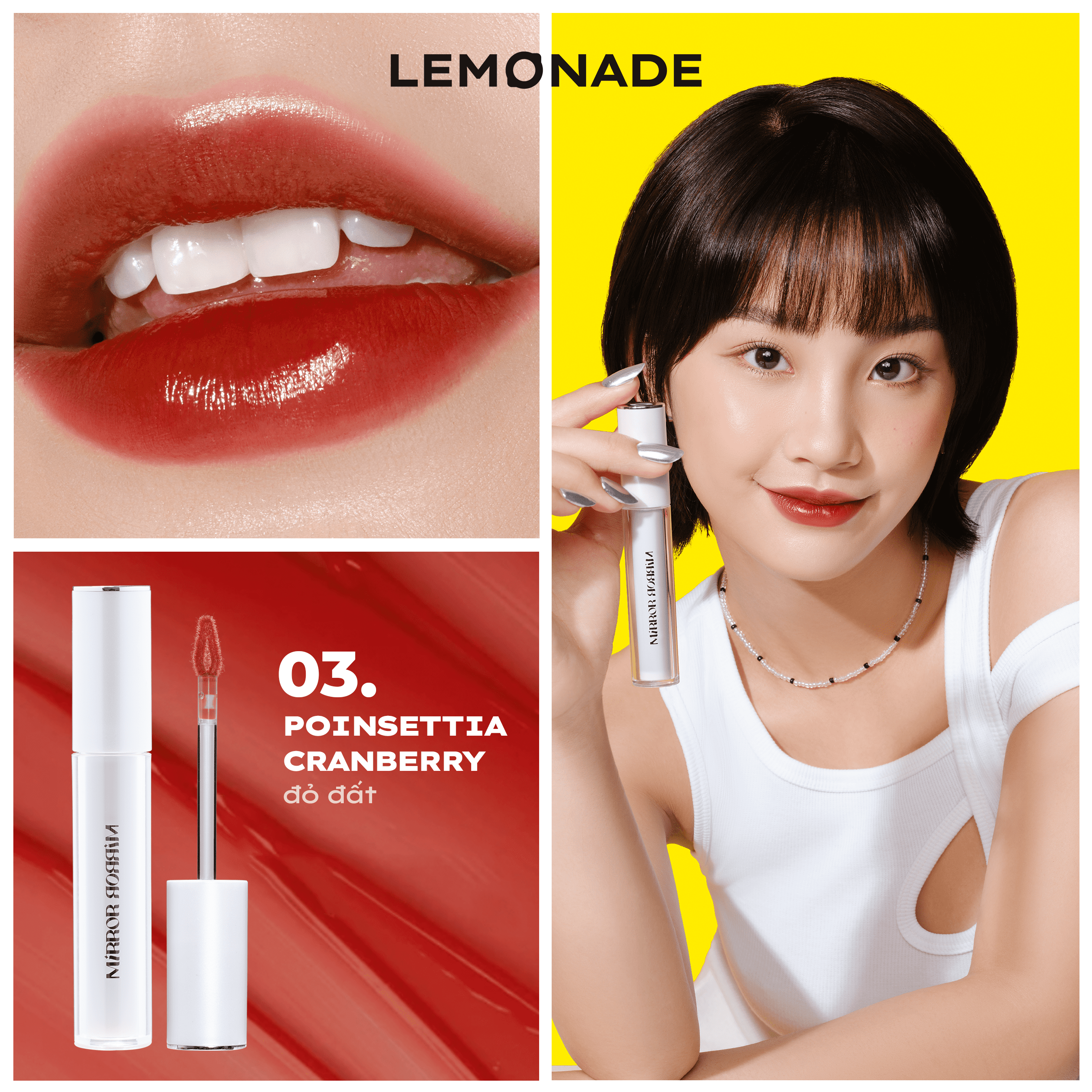 Combo 02 Son tint bóng không dính siêu lỳ Lemonade Mirror Mirror Water Tint