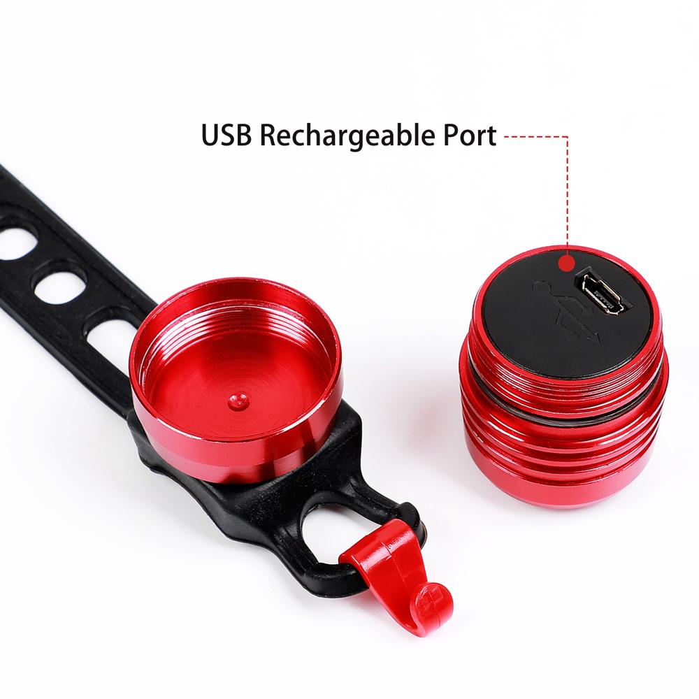 Đèn LED phía sau xe đạp chống thấm nước WEST BIKING sạc USB 3 chế độ cảnh báo