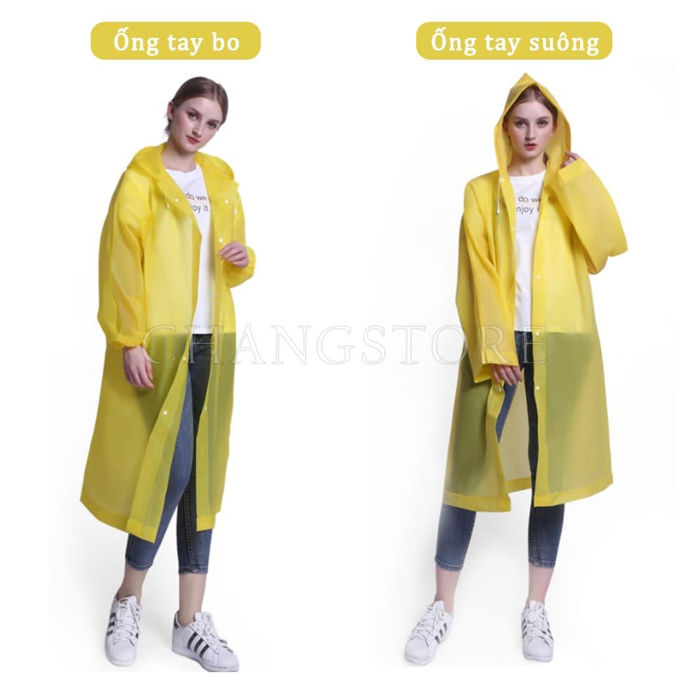 Áo mưa 1 người, áo mưa măng tô trong suốt được làm chất liệu EVA chống nước, chống thấm cao cấp