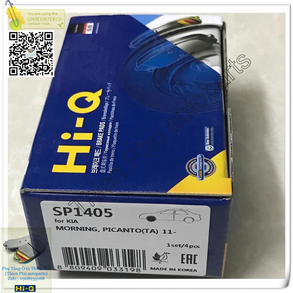 Má phanh chính hãng Hi-Q cho Morning Trước + Picanto .- Bố thắng trước. OEM Brake Pad :581011YA10
