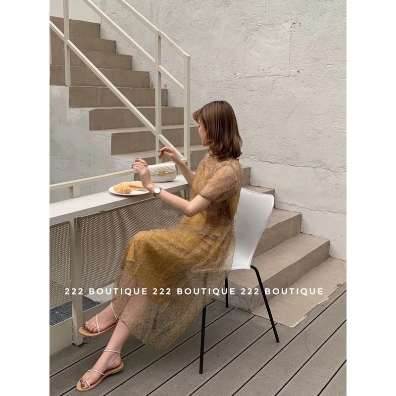 Váy hoa nhí voan lụa 2 lớp