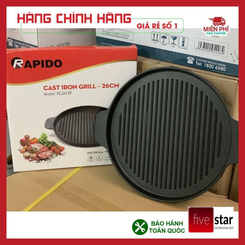 CHẢO NƯỚNG RAPIDO, CHẢO GANG NƯỚNG RAPIDO RG26-RF, RG24-RF DÙNG ĐƯỢC TRÊN MỌI LOẠI BẾP