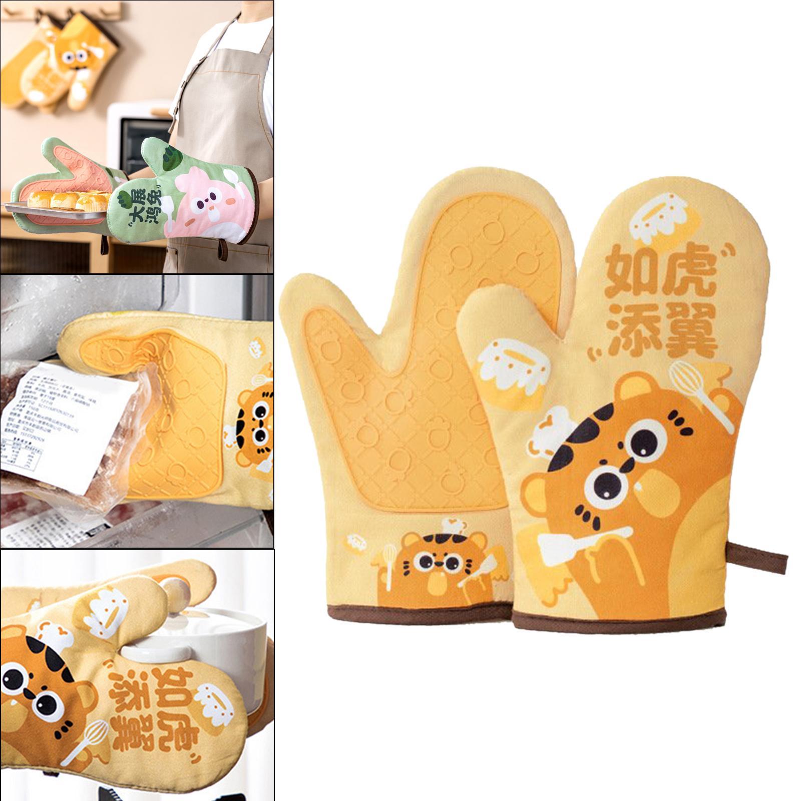 Oven Heat Insulation Gloves Baking Oven Mitts Tiger