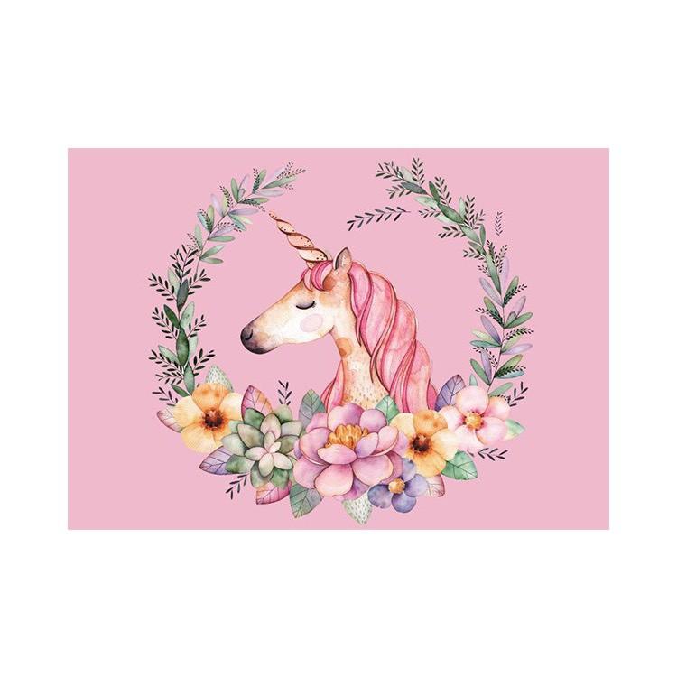 Thảm decor - Tranh vải họa tiết ngựa hồng cute, trang trí phòng cho các bé cực dễ thương