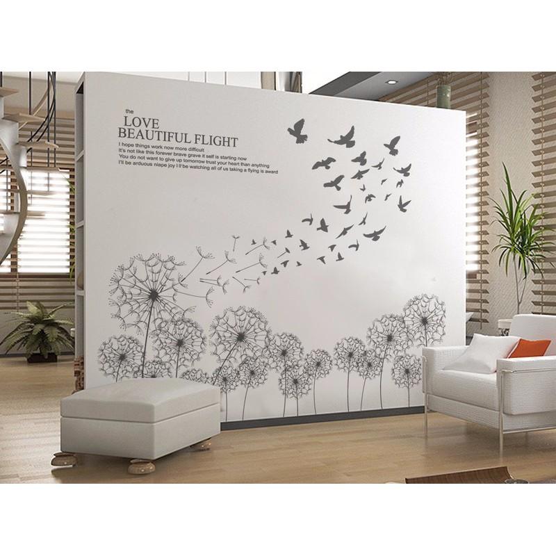 Decal dán tường cho bé hình hoa bồ công anh