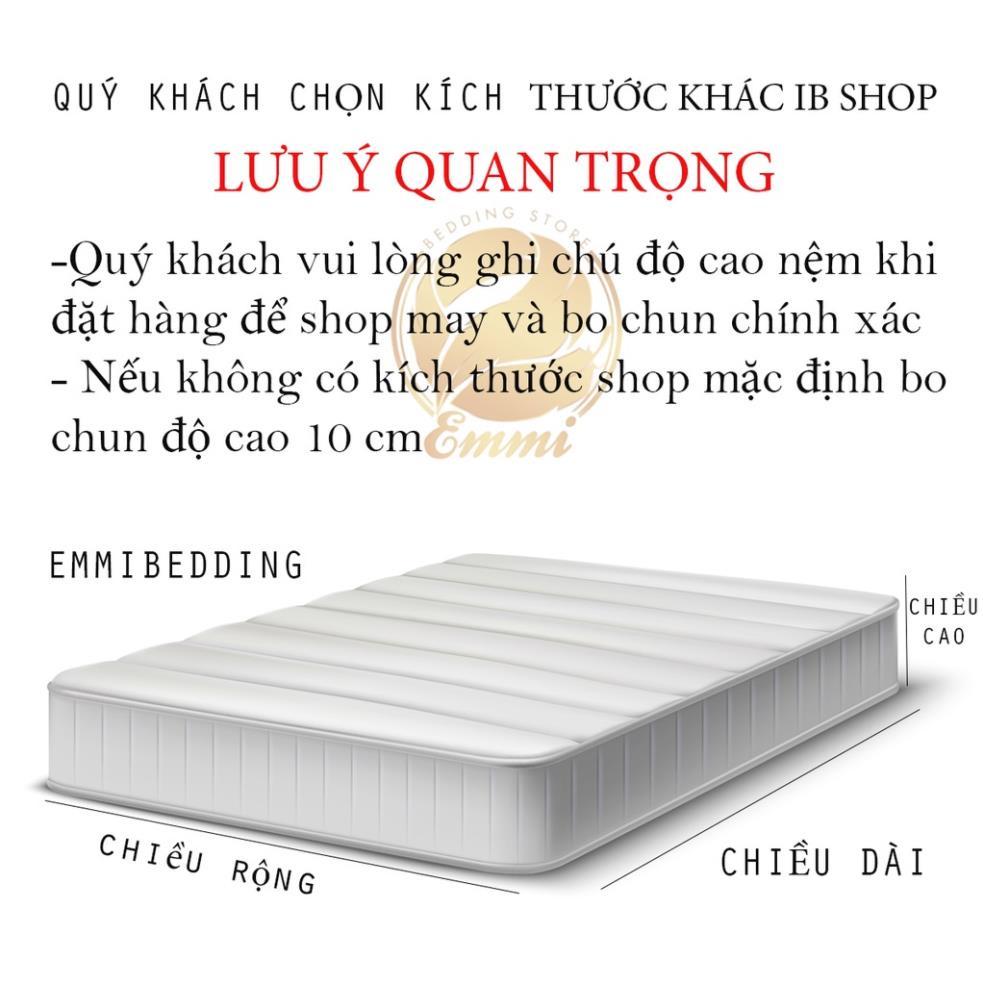 Chăn ga gối chất liệu cotton poly họa tiết kẻ caro đáng yêu đủ size miễn phí bo chun