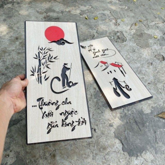 Tranh gỗ treo tường thư pháp Qùa Tặng Cha Mẹ, Ông Bà, Đối Tác, Doanh Nghiệp Tân Gia