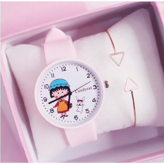 ( Giá Sỉ ) Đồng hồ thời trang nữ Candycat Maruko dây silicon nhiều màu cá tính CS1596