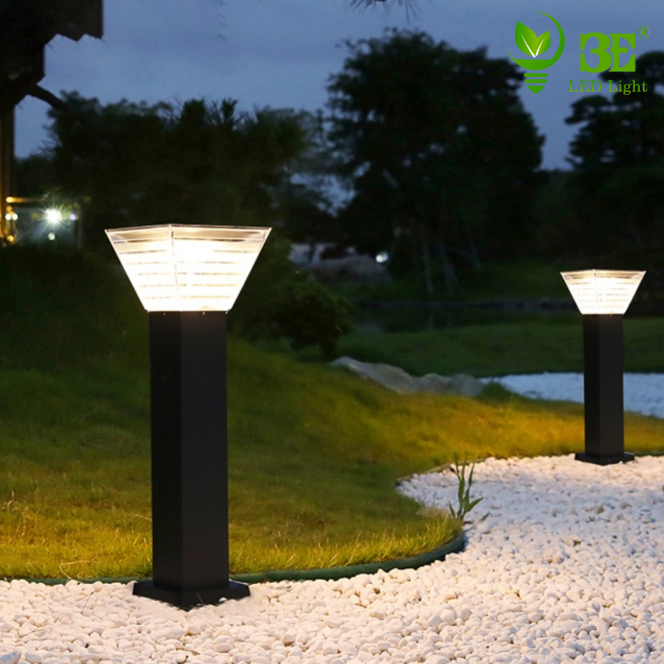 Đèn Trụ Cổng Năng Lượng Mặt Trời 3E LED LIGHT Vuông Chống Nước 2 Chế Độ Sáng Bảo Hành 12 Tháng